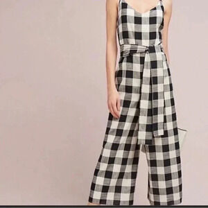 Anthropologie If by Sea Plaid Jumpsuit Size XS